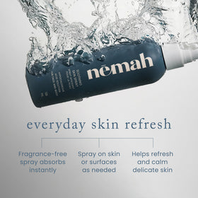 Nemah texture on hand showing lightweight, non-sticky finish that layers under lotion