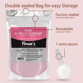 Nena's product label detail highlighting weight and formulation clarity benefit