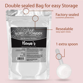 Nena's powder mixed with glitter sample showing customizable design options benefit