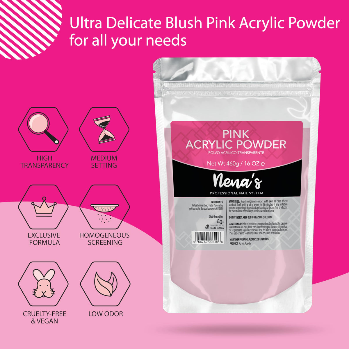 Nena's close-up powder texture illustrating fine milling for smooth application benefit