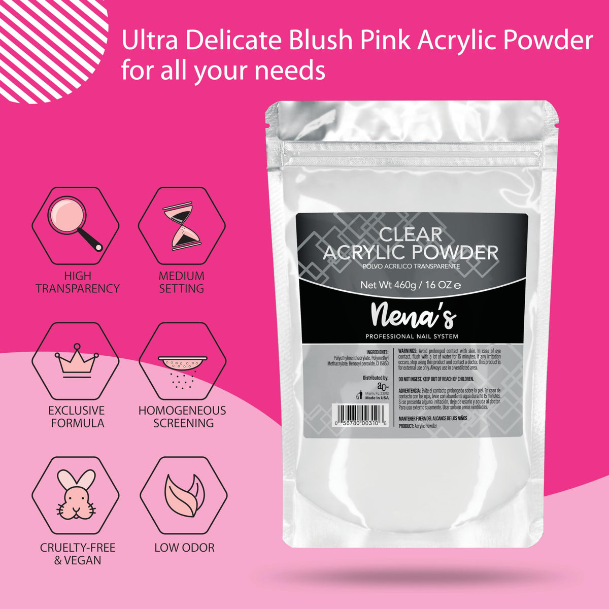 Nena's powder texture close-up highlighting fine milling for smooth application