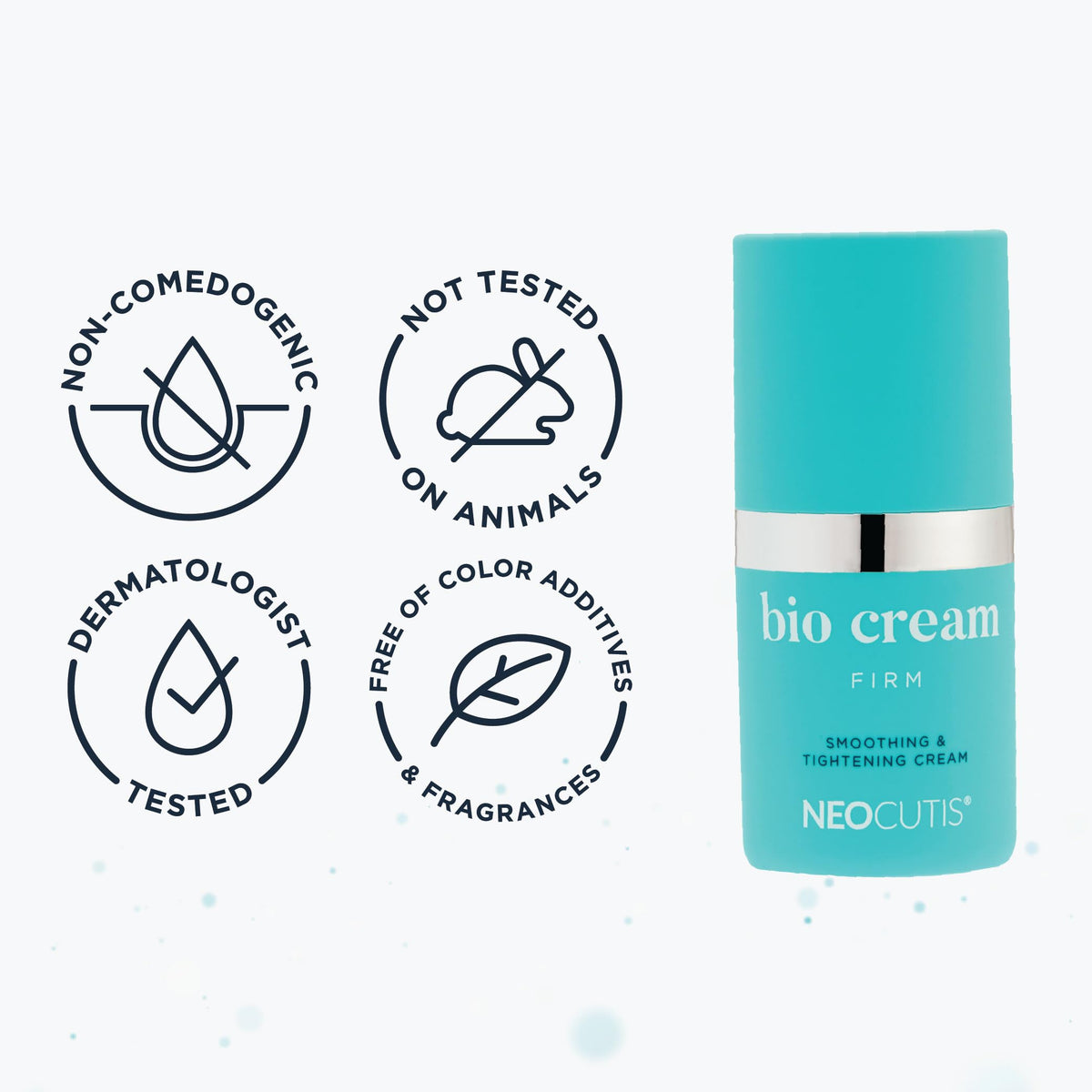 NEOCUTIS ingredient display featuring peptides and argan oil for skin improvement