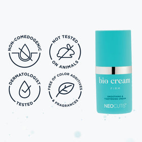 NEOCUTIS ingredient display featuring peptides and argan oil for skin improvement