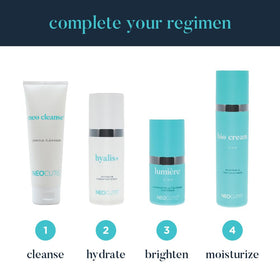 NEOCUTIS Hyalis+ lifestyle bathroom vanity scene conveying daily routine benefit