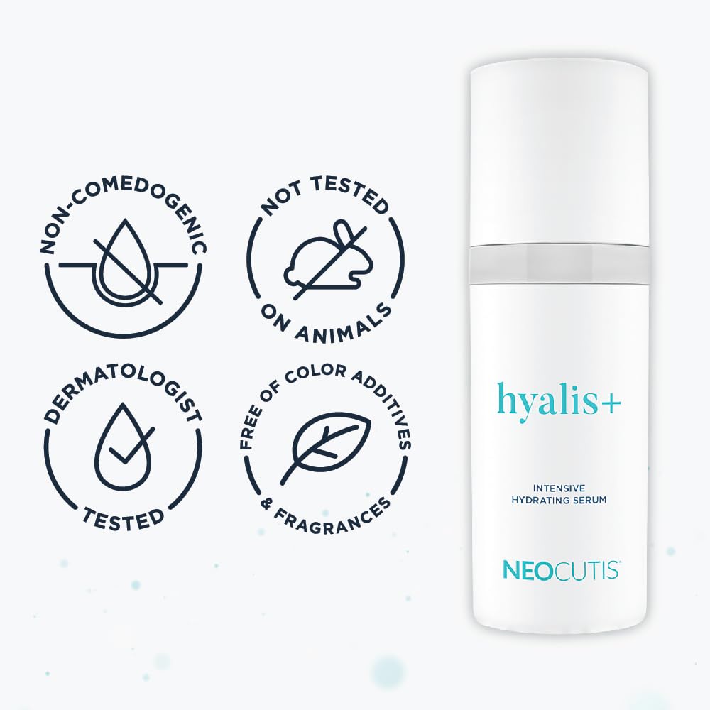 NEOCUTIS Hyalis+ serum layered under moisturizer showing compatibility benefit