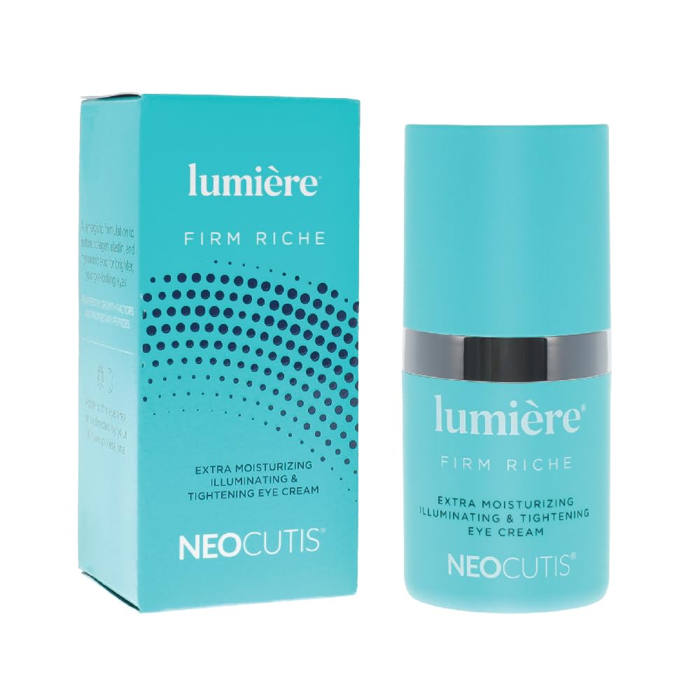 NEOCUTIS Lumiere Firm Riche lifestyle application applied under eyes in morning routine for radiant look
