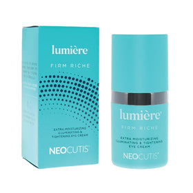 NEOCUTIS Lumiere Firm Riche lifestyle application applied under eyes in morning routine for radiant look