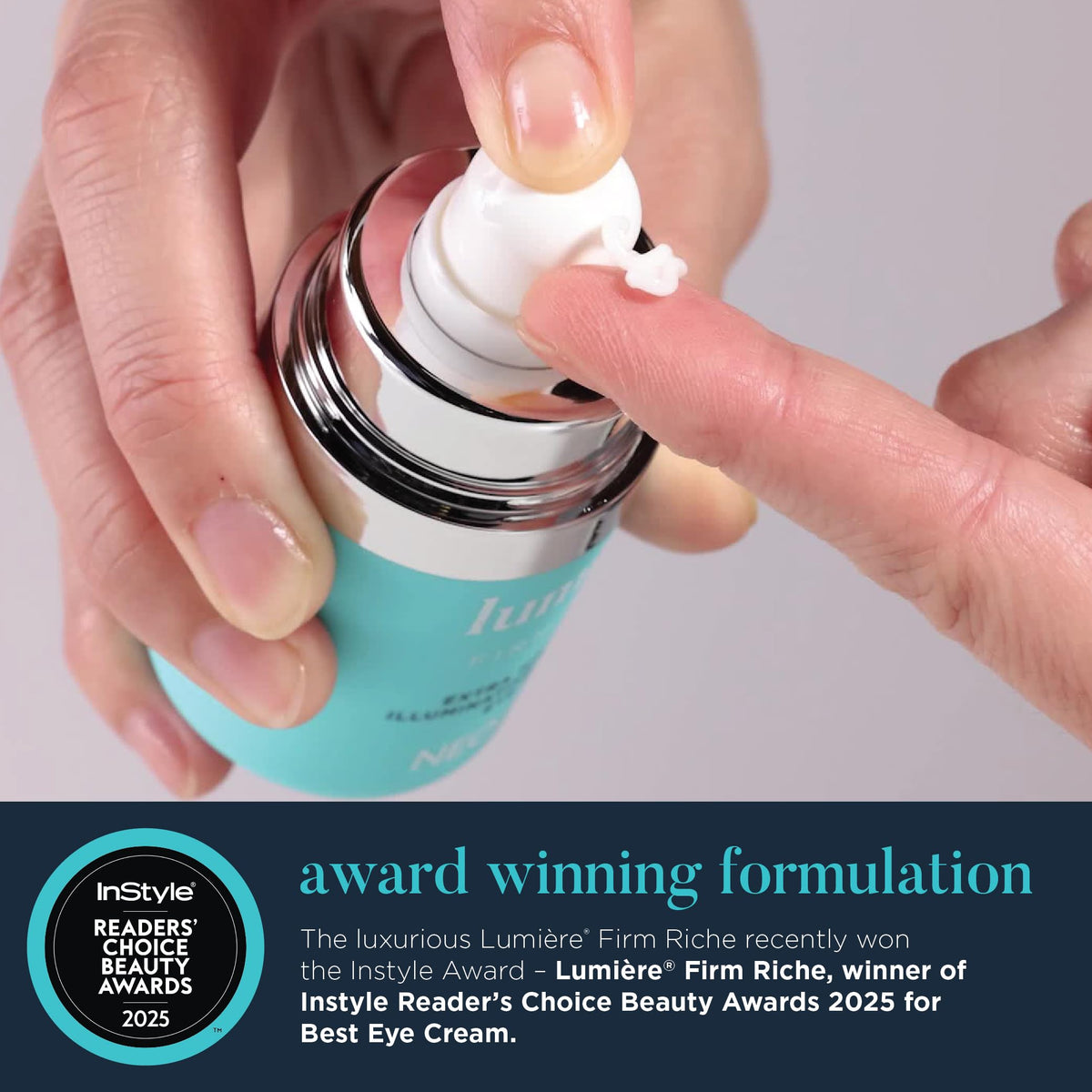 NEOCUTIS Lumiere Firm Riche open tube texture showing rich cream and moisturizing benefit