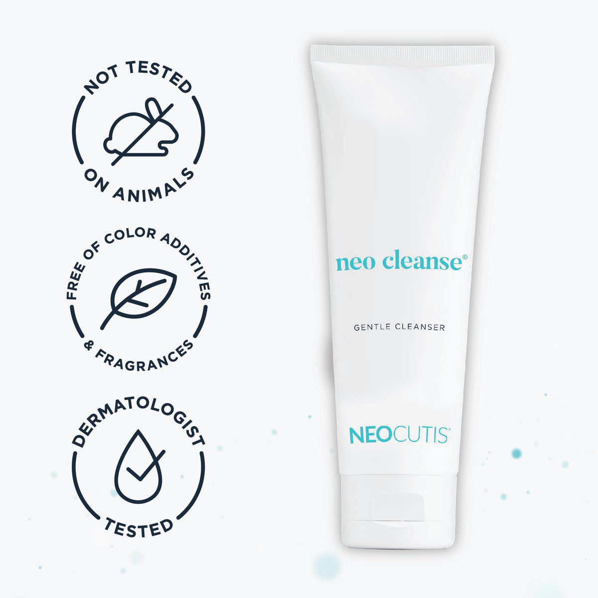 NEOCUTIS Neo Cleanse on bathroom counter in routine shows easy integration into skincare