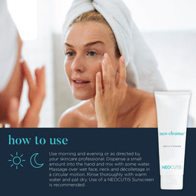 NEOCUTIS Neo Cleanse ingredient label photo displays key components and transparency benefit