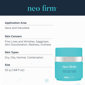 NEOCUTIS Neo Firm being applied to neck demonstrating tightness support