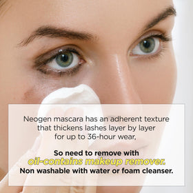 DERMALOGY by NEOGENLAB mascara applied on lashes demonstrating lift