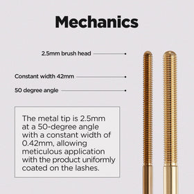 DERMALOGY mascara applied to lashes demonstrating lift, length, and definition