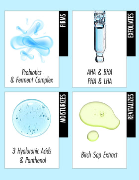 DERMALOGY by NEOGENLAB ingredient label detail, shows fermentation and acid blend benefits