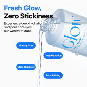 DERMALOGY by NEOGENLAB hands pressing toner into skin demonstrating quick absorption benefit