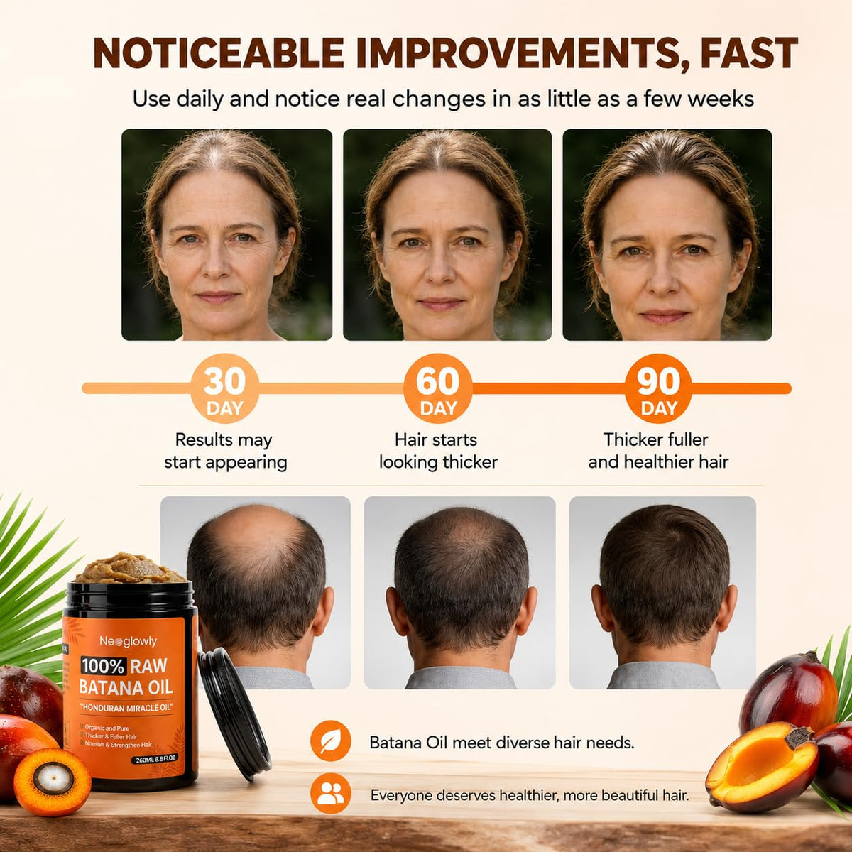 Neoglowly Batana oil applied as hair mask showing scalp massage benefits