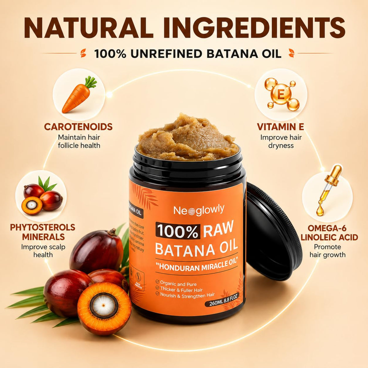 Neoglowly oil in a bowl with botanicals showing natural ingredients sourcing