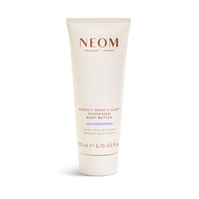 Neom magnesium body butter jar front view showing branding and calming sleep scent