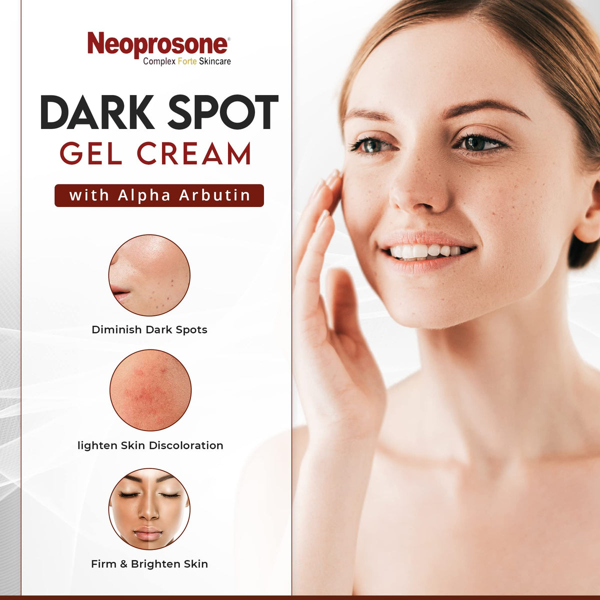 Neoprosone open tube close-up of cream texture, highlights smooth moisturizing formula
