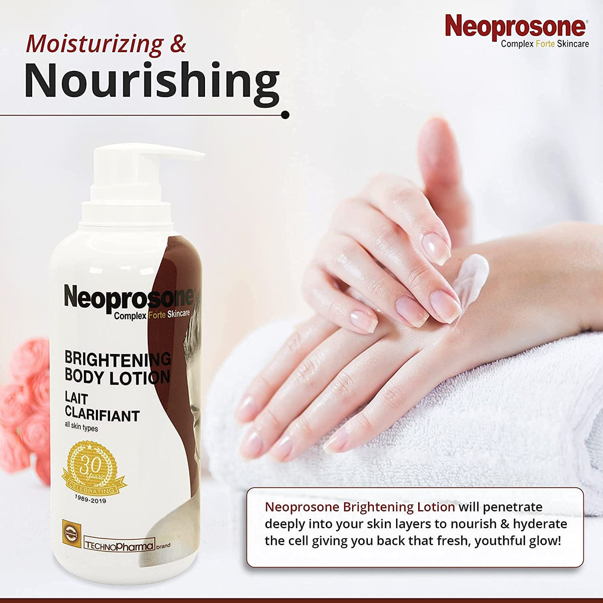 Neoprosone in nighttime routine on bathroom counter suggesting simplicity