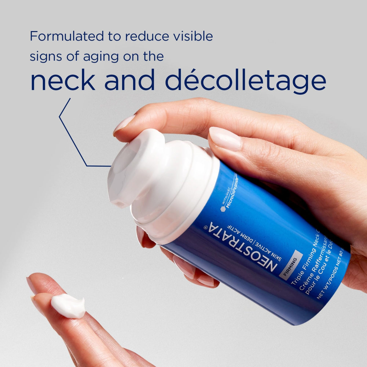 NEOSTRATA used on décolletage in lifestyle scene for youthful appearance