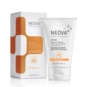 NEOVA front packaging showing SPF 43 and active repair benefits