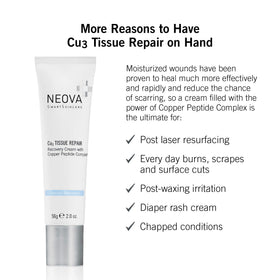 NEOVA Cu3 on bathroom vanity with tools, presents professional post-procedure care benefit