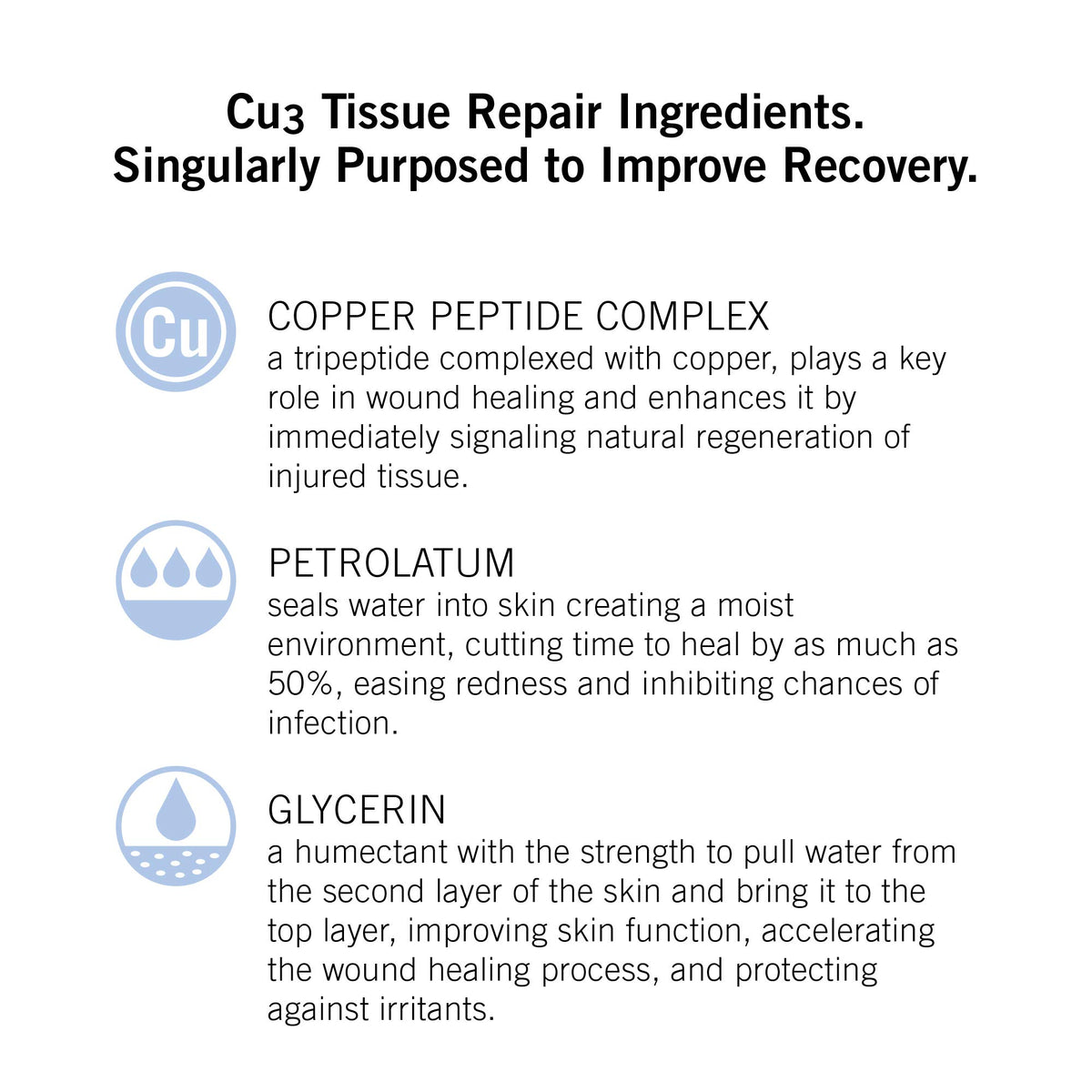 NEOVA Cu3 tube label detail, highlights copper peptide ingredient and clinical trust