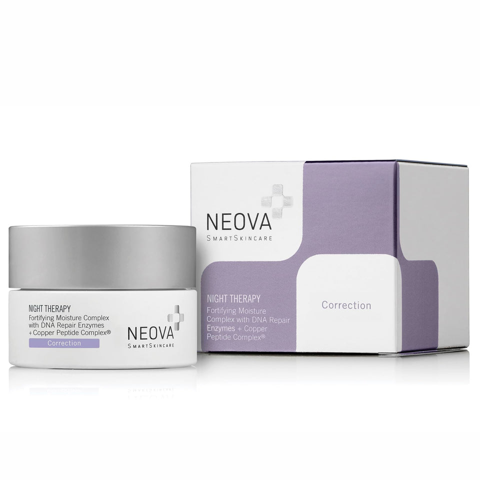 NEOVA Night Therapy front packaging showing product and claims for overnight renewal
