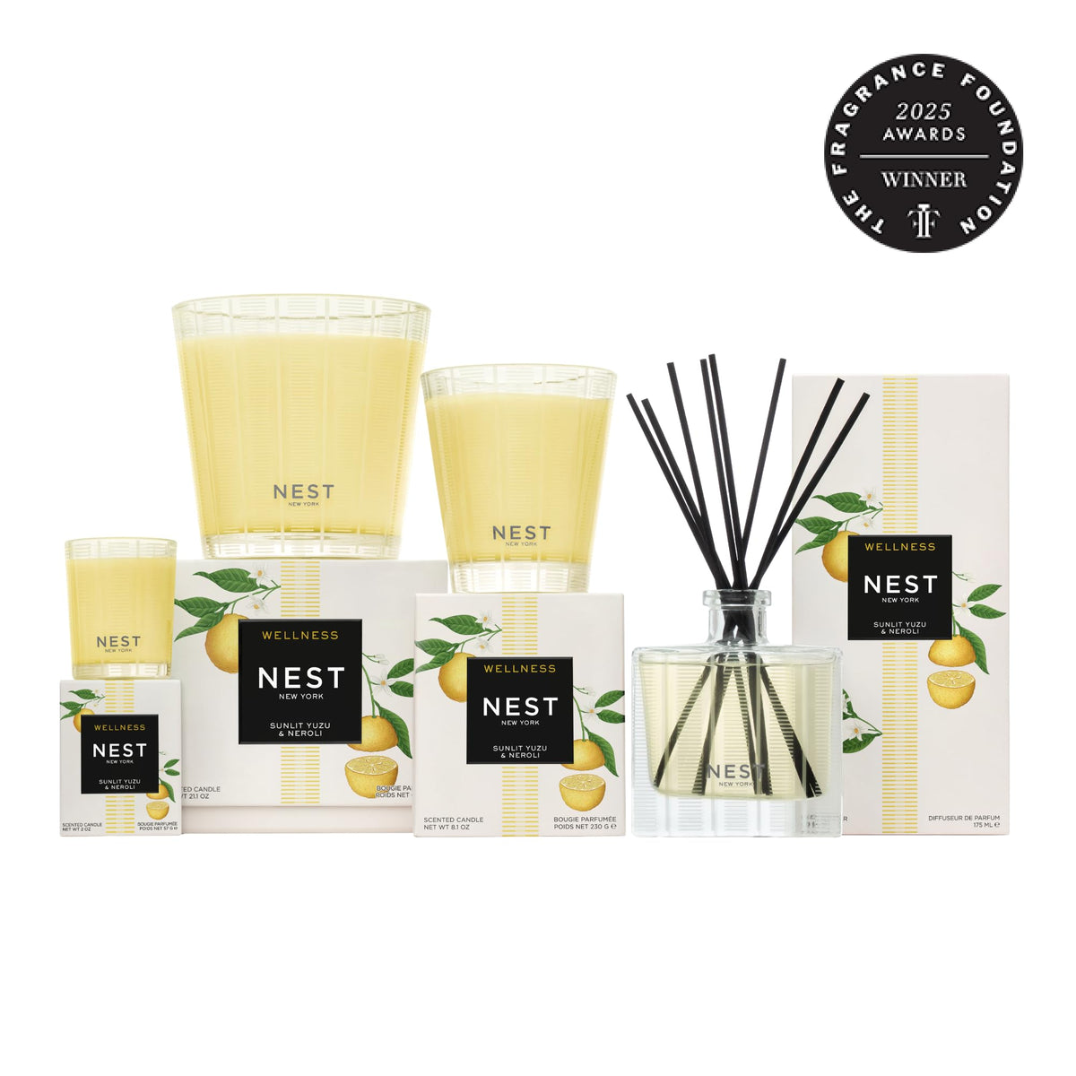 NEST New York on bathroom vanity in lifestyle scene, adds bright fragrance ambiance