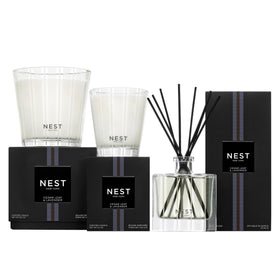 NEST New York on bathroom vanity showing cedar lavender aroma enhancing atmosphere