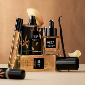 NEST New York bottle in a vanity lifestyle setting conveying luxury gifting benefit
