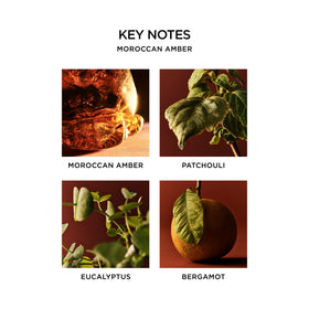 NEST New York label detail highlighting Moroccan Amber scent notes and design