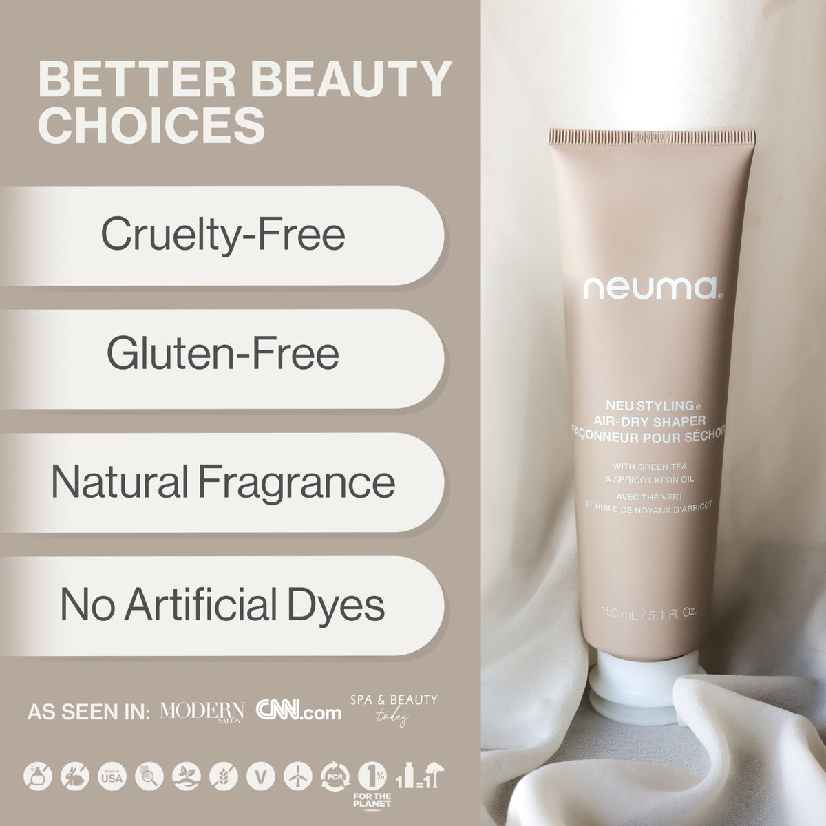 NEUMA application in hands demonstrating easy spread and layering benefit