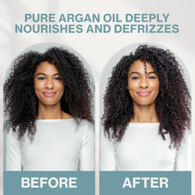 NEUMA smoothed on dry hair showing frizz control and instant shine benefit
