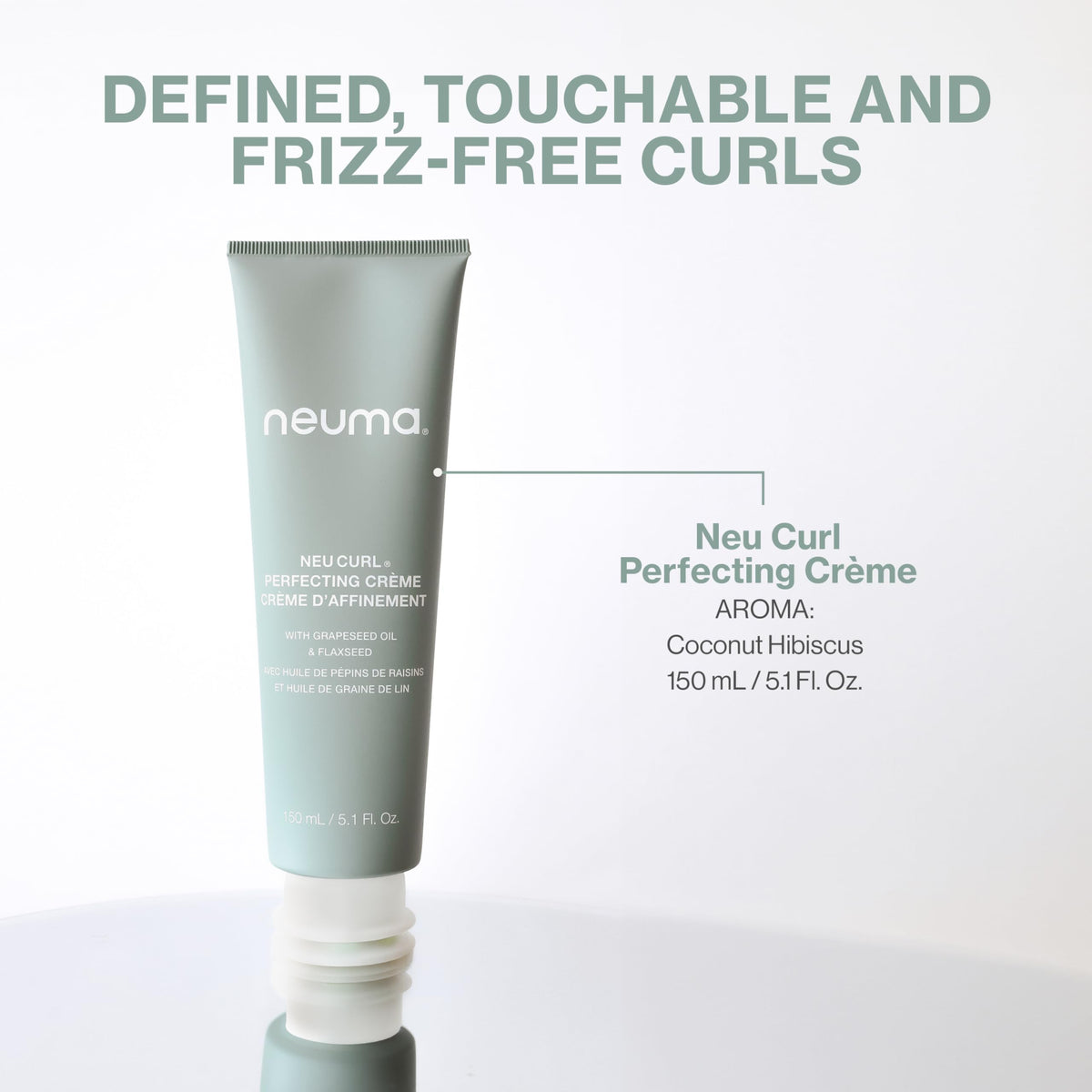 NEUMA before and after curly hair comparison showing defined, frizz-reduced curls