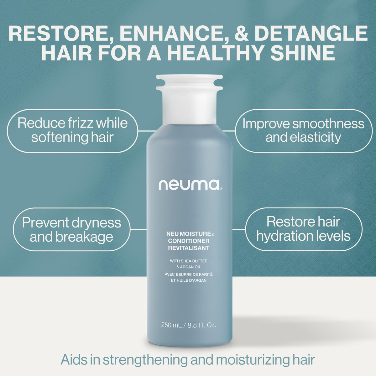 NEUMA conditioner applied to wet hair in shower for fast detangling results