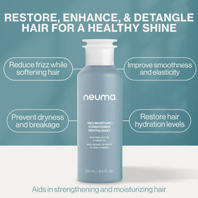 NEUMA conditioner applied to wet hair in shower for fast detangling results