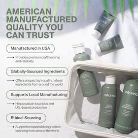 NEUMA label close-up highlighting peppermint, lavender, and protein
