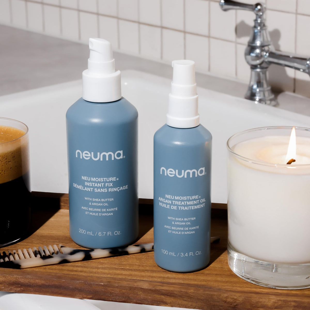 Neuma eco packaging showing renewable bottle to emphasize sustainable manufacturing