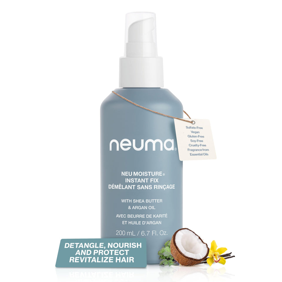 Neuma front packaging showing bottle and clean branding benefit: clear product identity