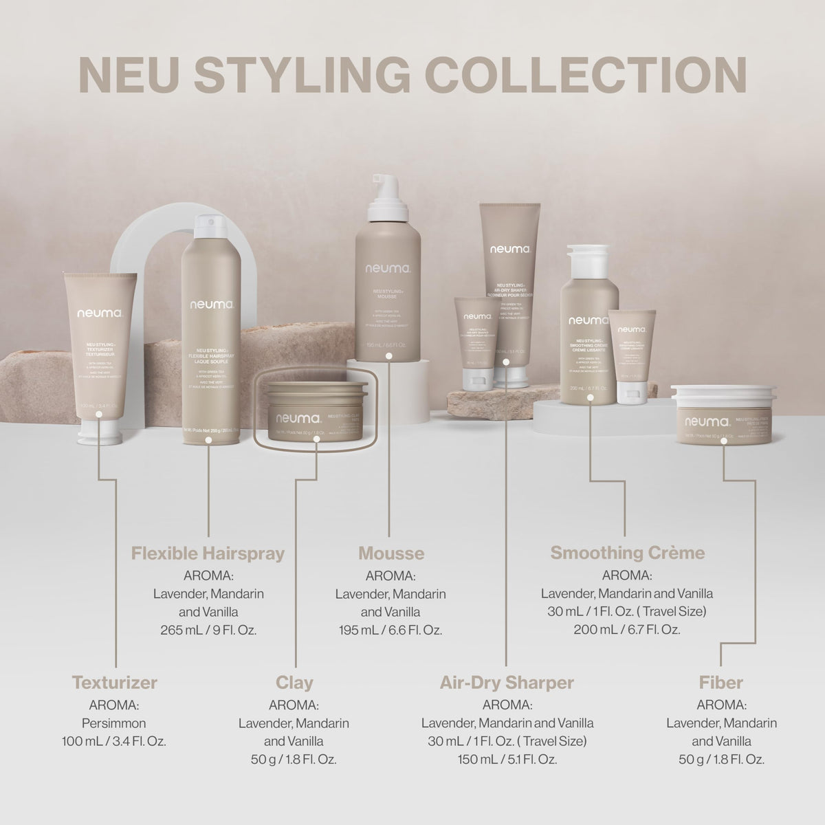 NEUMA applied to short female hair creating soft matte definition