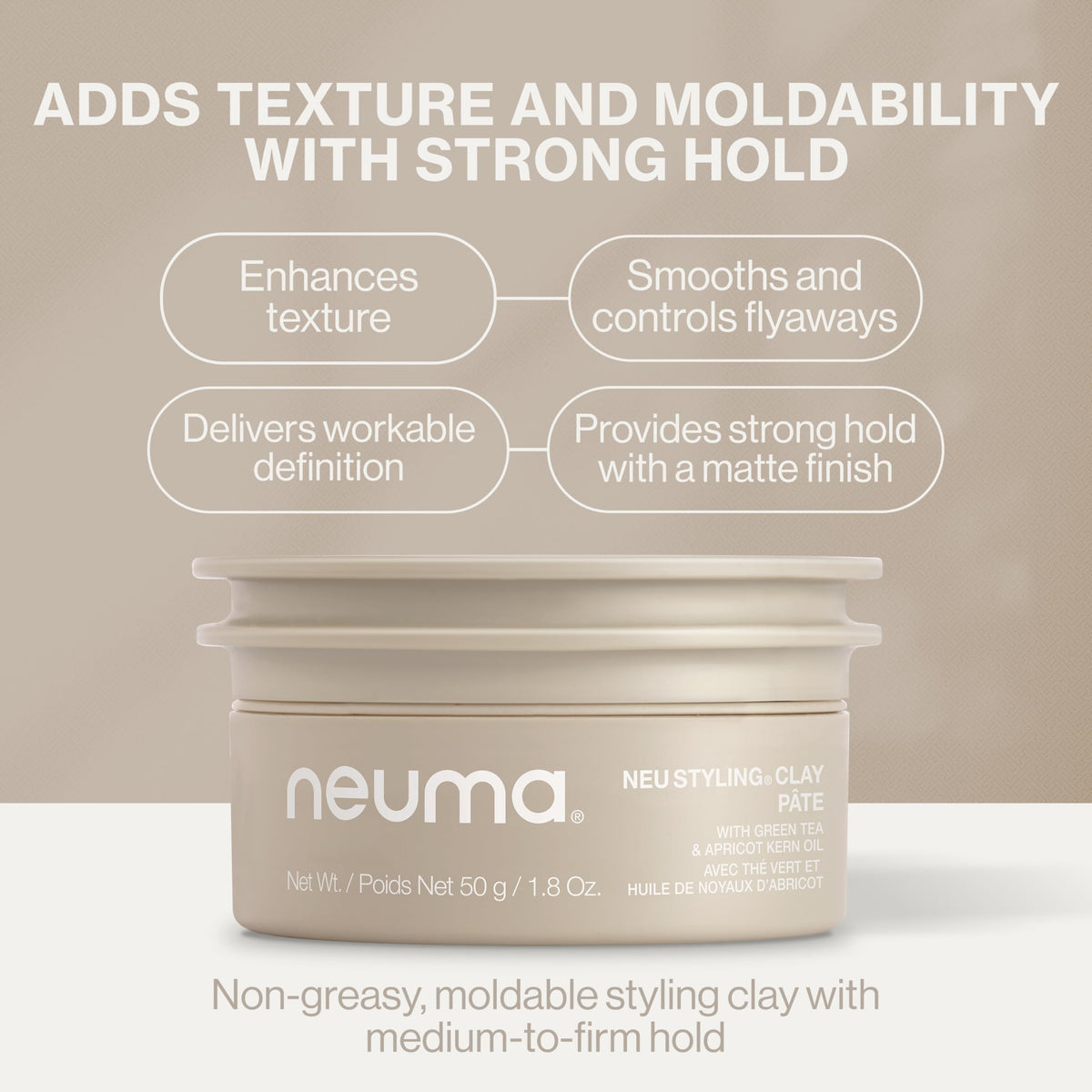 NEUMA on short male hair showing textured separation and natural finish