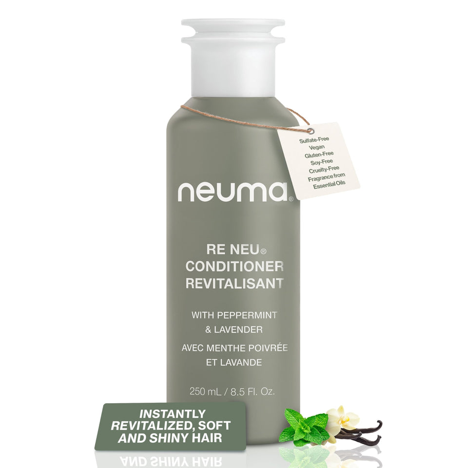 NEUMA front packaging view showing conditioner bottle and benefits