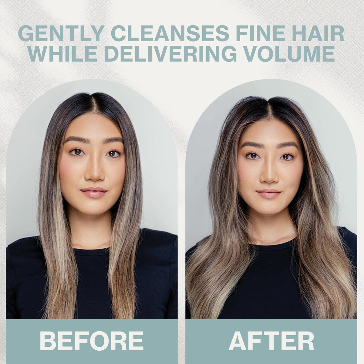 NEUMA being lathered in hair demonstrating gentle cleansing and lift benefit