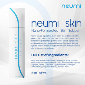 NEUMI SKIN fine mist texture spraying, illustrating even coverage and lightweight feel