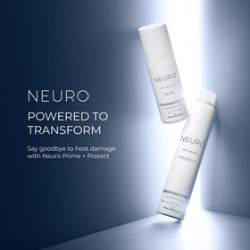 Neuro Prime on a bathroom shelf styled in a lifestyle scene emphasizing salon-quality routine
