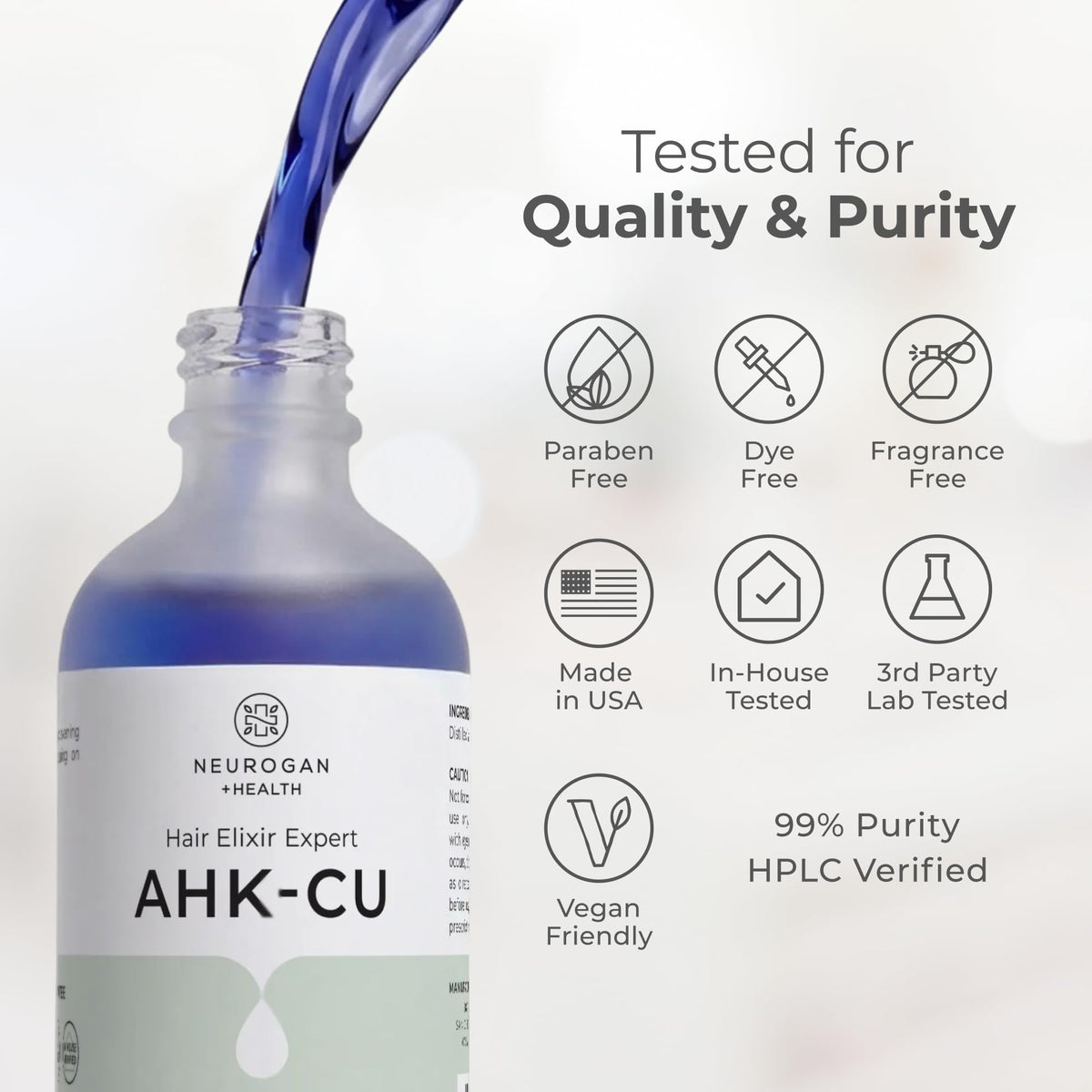 Neurogan bottle staged in bathroom setting showing daily routine compatibility benefit