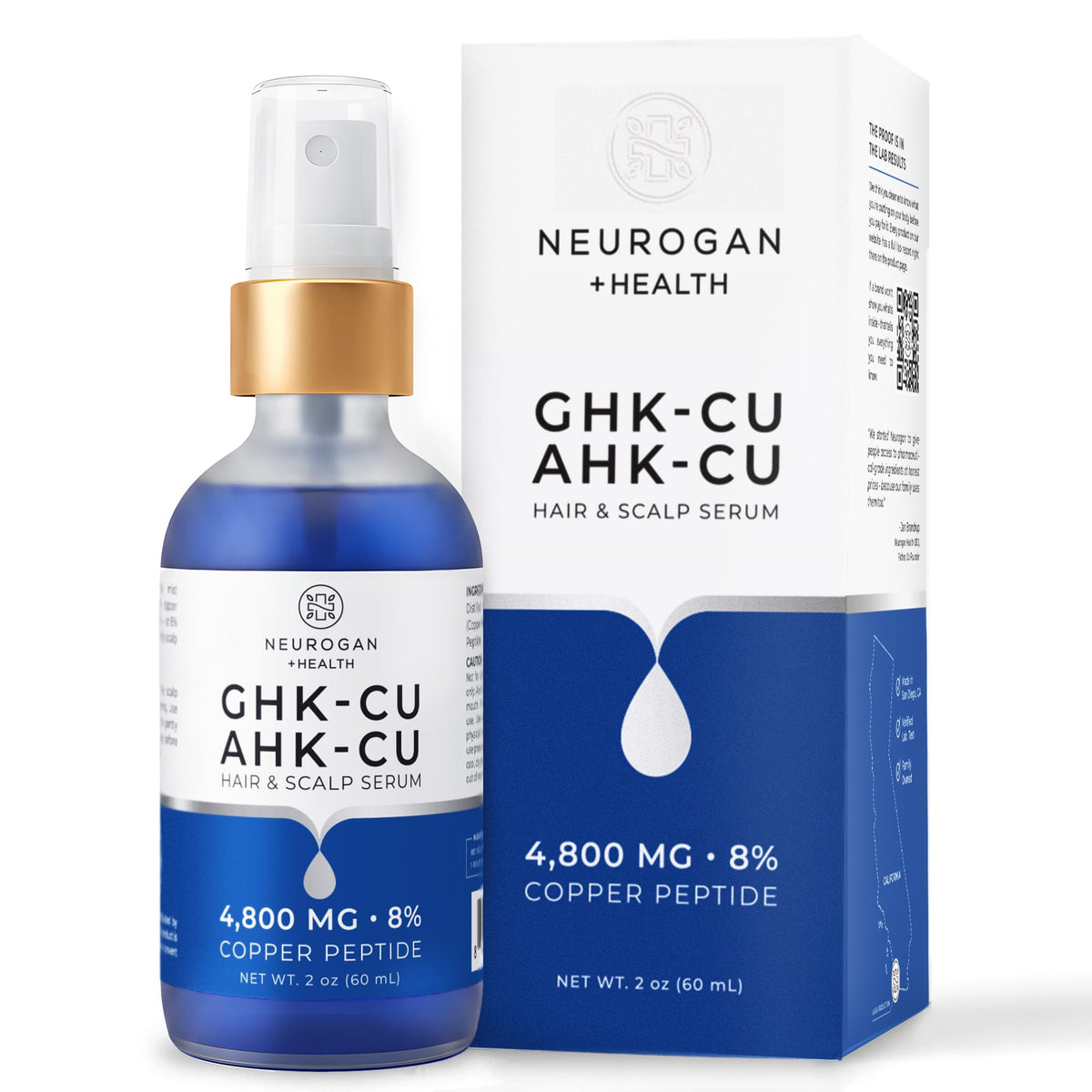 Neurogan front packaging showing clean serum bottle with clear label and benefits