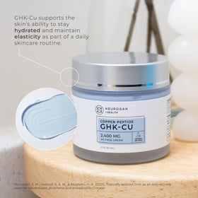 Neurogan on bathroom vanity styled to show daily routine compatibility